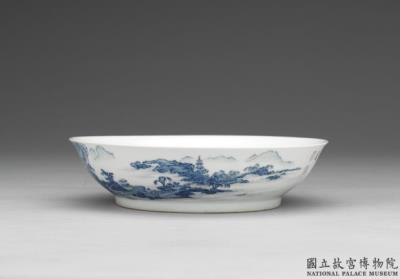 图片[2]-Dish with blue landscape in falangcai painted enamels, Qing dynasty, Yongzheng reign 1723-1735-China Archive